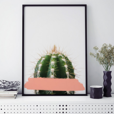 Poster Kaktus Rosa Rahmen
