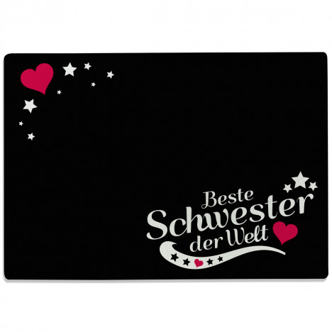Glasschneidebrett Beste Schwester der Welt Motiv 7