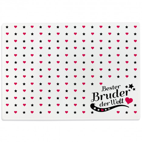 Glasschneidebrett Bester Bruder der Welt Motiv 2