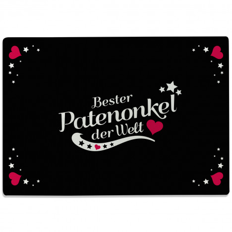 Glasschneidebrett Bester Patenonkel der Welt Motiv 3
