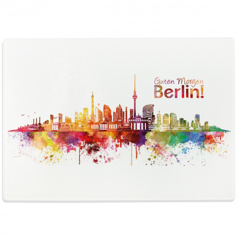 Glasschneidebrett Aquarell Skyline Berlin