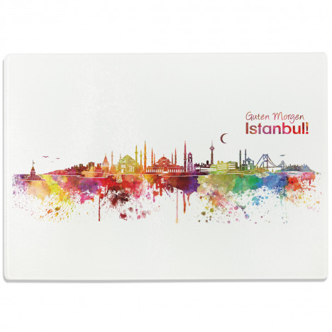 Glasschneidebrett Aquarell Skyline Istanbul