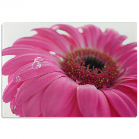 Glasschneidebrett Pinke Blume