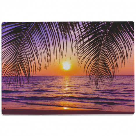 Glasschneidebrett Palmen und Sonnenuntergang