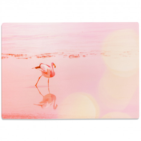 Glasschneidebrett Lonely Flamingo