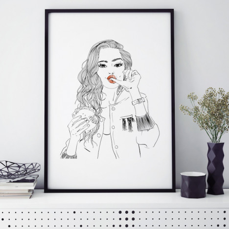 Poster Line Art Gina