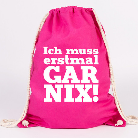 juniwords turnbeutel ich muss erst mal gar nix! pink