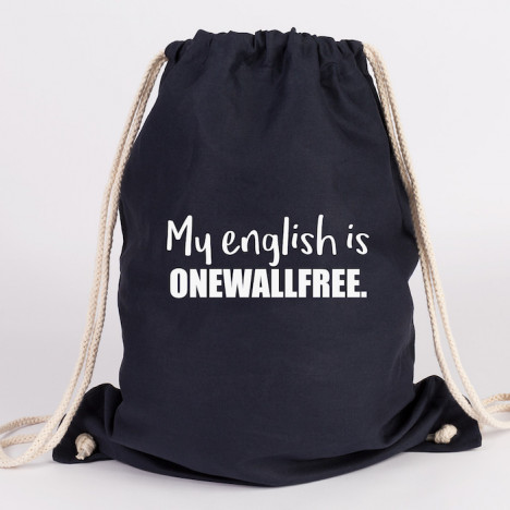 JUNIWORDS Turnbeutel My english is onewallfree