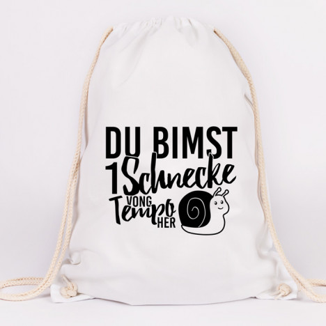 JUNIWORDS Turnbeutel Du bimst 1 Schnecke vong Tempo her