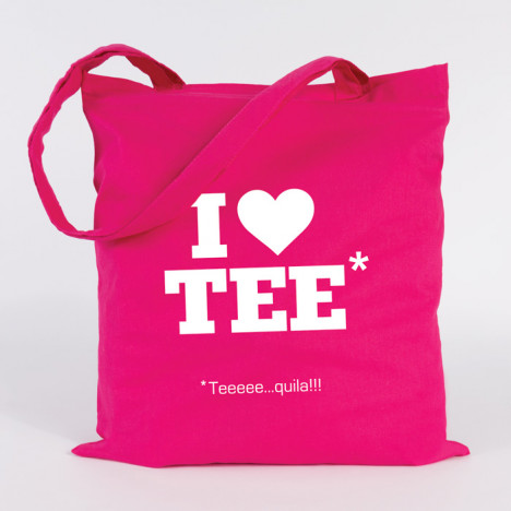 JUNIWORDS Jutebeutel "I love Teeeeequila". Pink