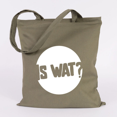 JUNIWORDS Jutebeutel "Is wat". Khaki