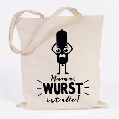 JUNIWORDS Jutebeutel Mama Wurst ist alle