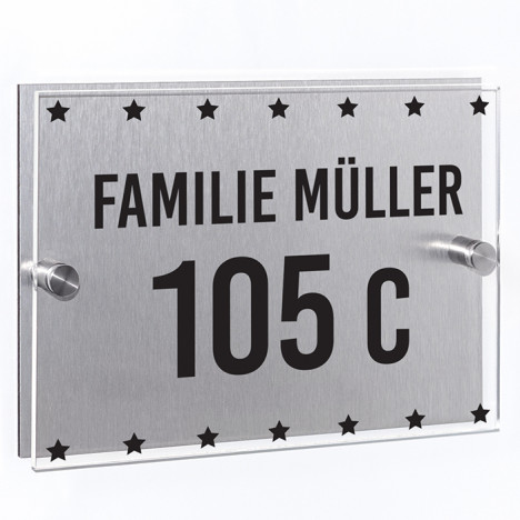 Hausnummernschild Sterne