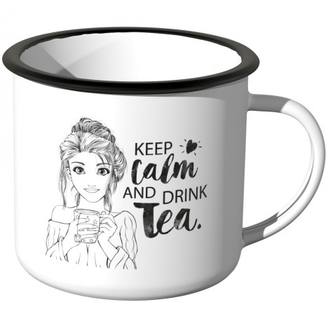 Emaille Tasse Keep calm and drink tea