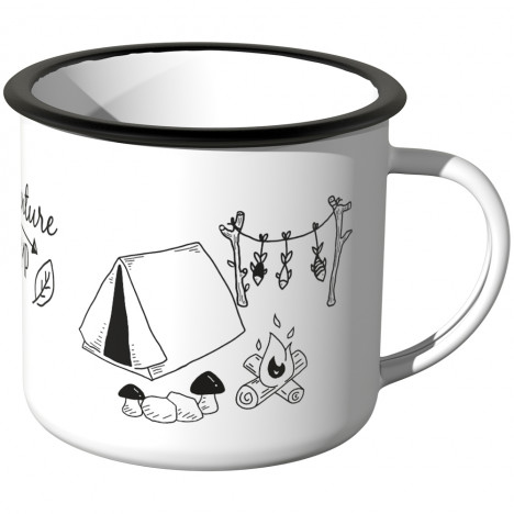 JUNIWORDS Emaille Tasse Adventure camp