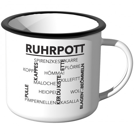 Emaille Tasse Ruhrpott - Wörter