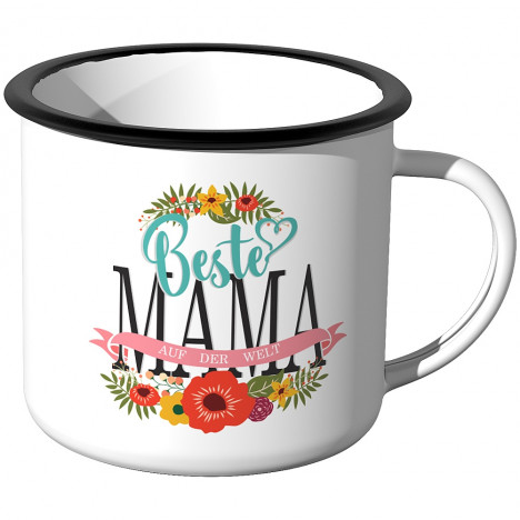 Emaille Tasse Beste Mama auf der Welt