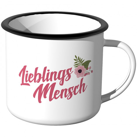 Emaille Tasse Lieblingsmensch - Motiv 1