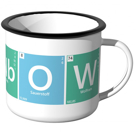 JUNIWORDS Emaille Tasse Periodensystem - Rainbow