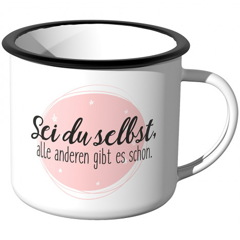 Emaille Tasse Wenn nicht jetzt, wann dann?