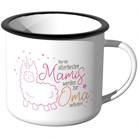 Emaille Tasse Nur die allerbesten Mamis werden zur Oma befördert