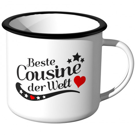 Emaille Tasse Beste Cousine der Welt