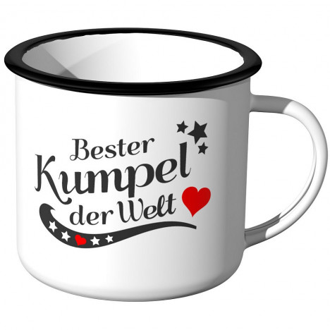 JUNIWORDS Emaille Tasse Bester Kumpel der Welt