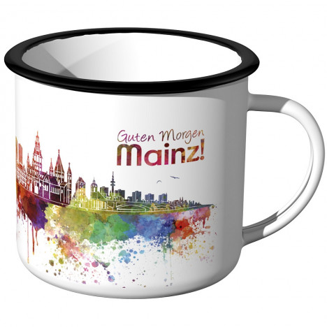 Emaille Tasse Skyline Duisburg 