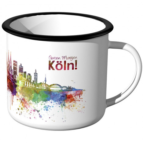 Emaille Tasse Skyline Köln