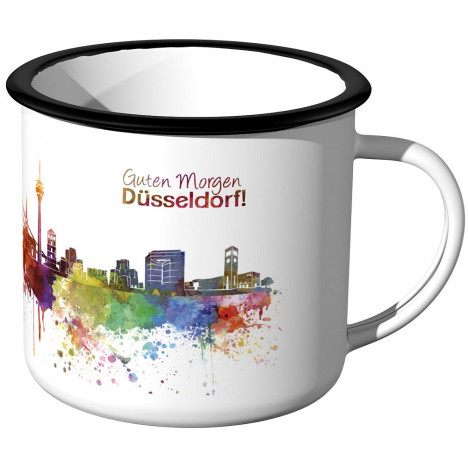 Emaille Tasse Skyline Düsseldorf