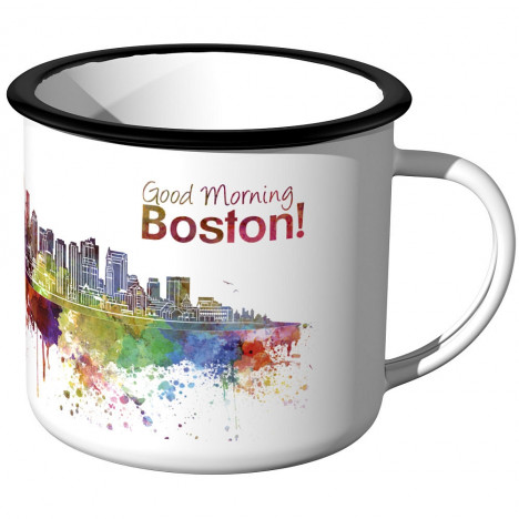 Emaille Tasse Skyline Boston