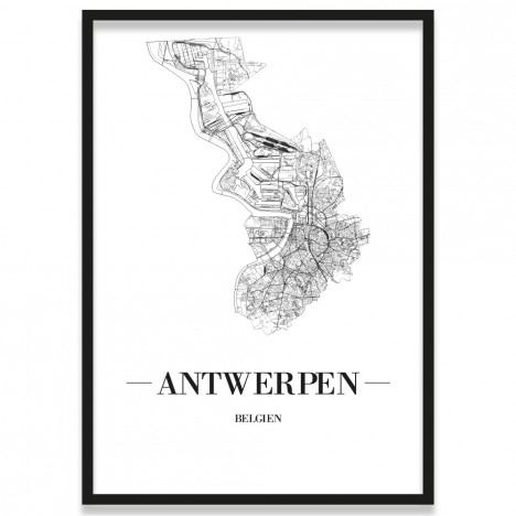 Poster Antwerpen mit Bilderrahmen