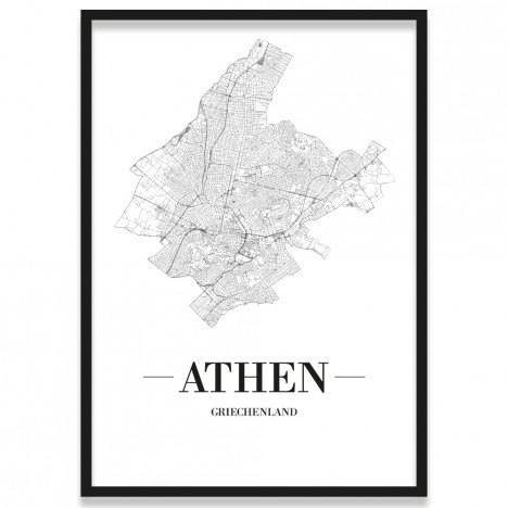 Poster Athen mit Bilderrahmen
