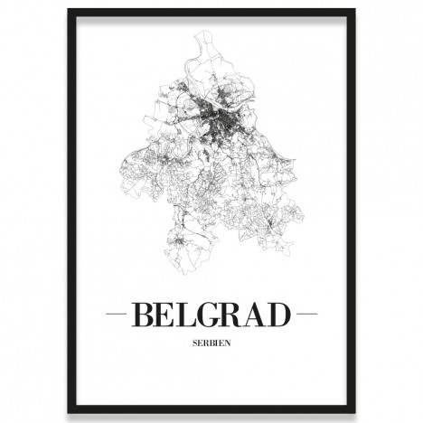 Belgrad Stadtposter mit Bilderrahmen