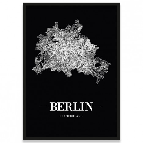 Berlin Poster Stadtnetz Rahmen