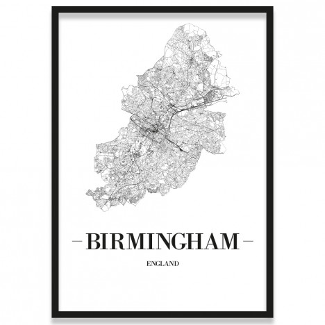 Poster Birmingham mit Rahmen