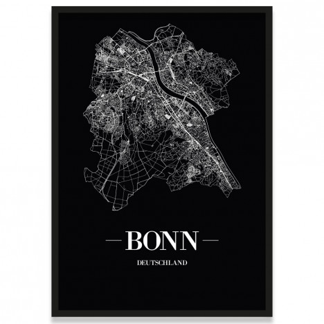 Poster Bonn Black gerahmt