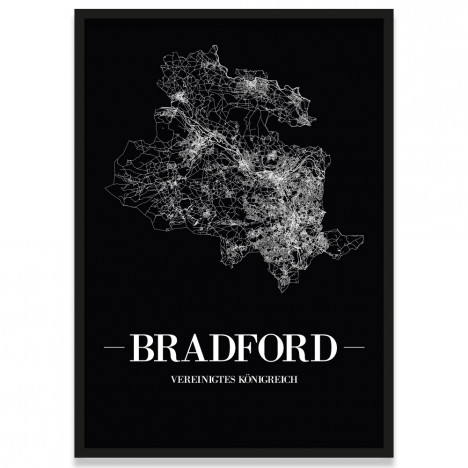 gerahmtes Stadtposter Bradford