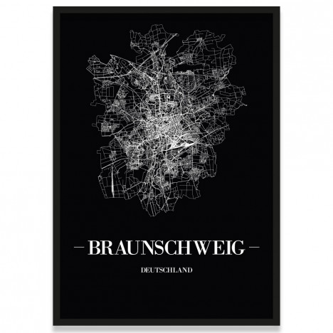 Braunschweig Poster Rahmen Schwarz