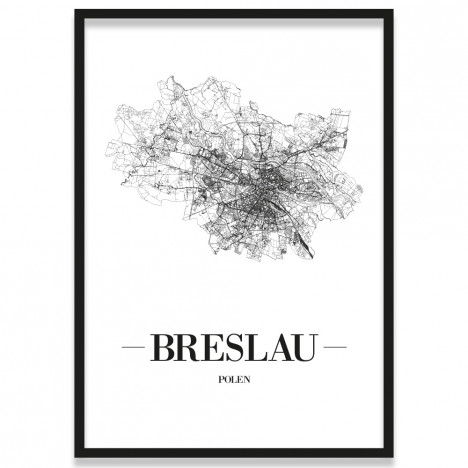 Poster Brüssel Straßennetz mit Bilderrahmen
