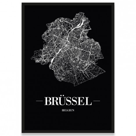 Poster Brüssel Straßennetz