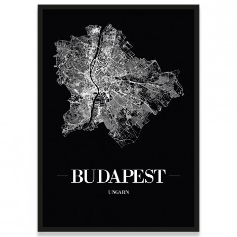 Stadtposter Budapest Straßenplan