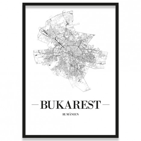 Poster Bukarest Straßennetz 