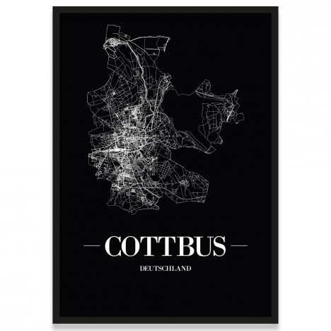 Cottbus Stadtposter Straßennetz