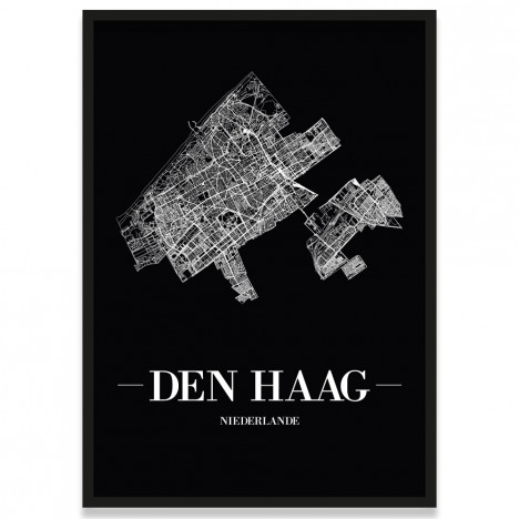Den Haag Bilderrahmen Poster Stadtplan