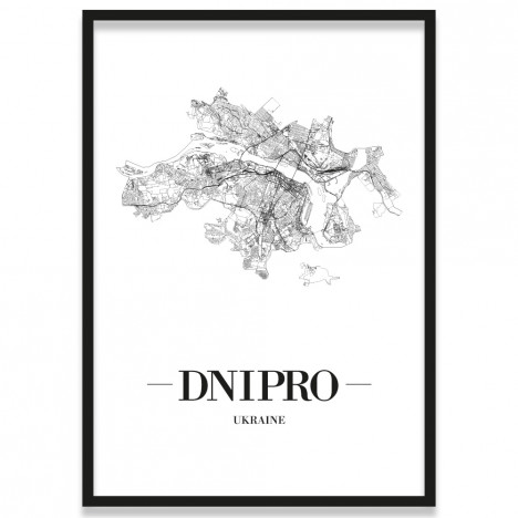 Poster Dnipro mit Bilderrahmen