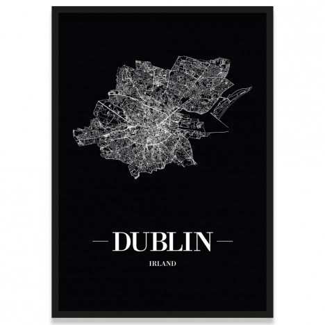 Stadtposter Dublin Rahmen