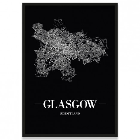 Poster Glasgow Straßennetz
