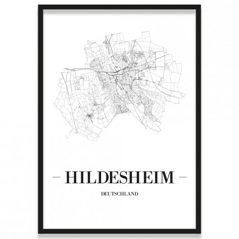 Stadtposter Hildesheim Straßenplan