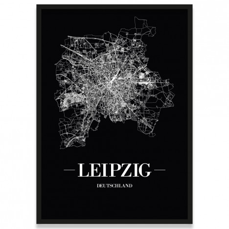 Poster Leipzig Straßenplan